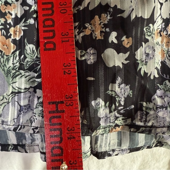 NWT Lulu's Black Floral Print Skater Mini Dress Sz XL Party Wedding  Metallic - Picture 9 of 11